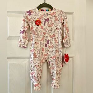 Magnetic Me Pink and Purple Animal Print Footie